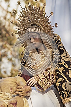 Holy Week in Seville Jesus died in the arms of his mother, brotherhood of Baratillo