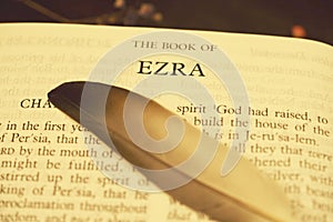 The Holybible book of The book of Ezra Index for background and inspiration vintage style