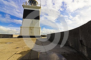 Holyhead Breakwater Lighthhouse at the tip of the Holyhead Breakwater, Isle of Anglesey,