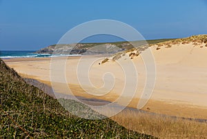 Holywell Bay beach North Cornwall coast England UK near Newquay and Crantock