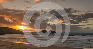 Holywell Bay Sunset