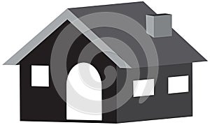 Home 3D icon in design in a white background