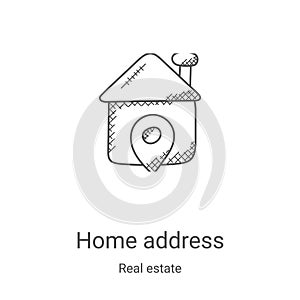 home address icon vector from real estate collection. Thin line home address outline icon vector illustration. Linear symbol for