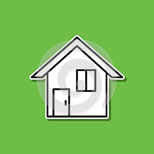 Home address sticker icon. Simple thin line, outline vector of cv icons for ui and ux, website or mobile application