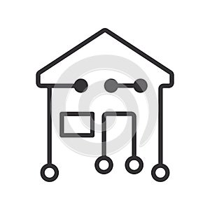 Home AI Automation line icon