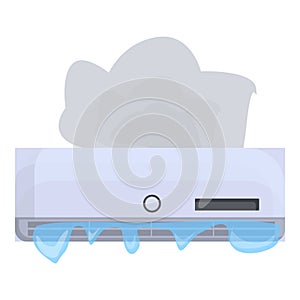 Home air conditioner repair icon cartoon vector. Maintenance service