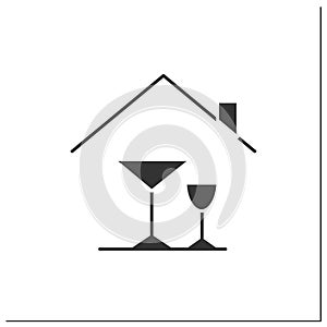 Home alcohol bar glyph icon