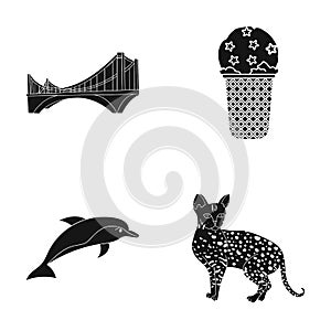 Home, animal, design and other web icon in black style.dolphinarium, cat, spots icons in set collection.