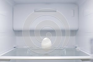 Home appliance - Egg in open white refrigerator