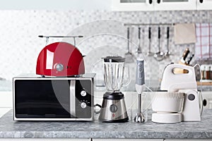 Home Appliance On Kitchen Worktop