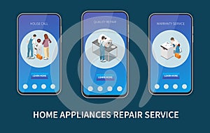 Home Appliance Repair Service Mobile App Set