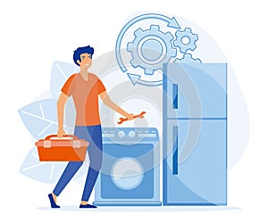 Home appliance repair technician service.