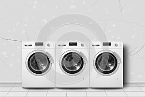 Home appliance - Three washing machine in home interier