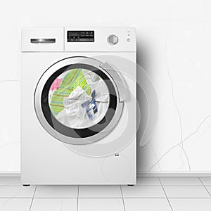 Home appliance - Washing machine washing of linen home interier