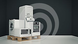 Home appliances. Set of household kitchen technics. photo