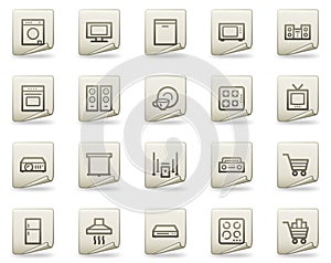 Home appliances web icons, document series
