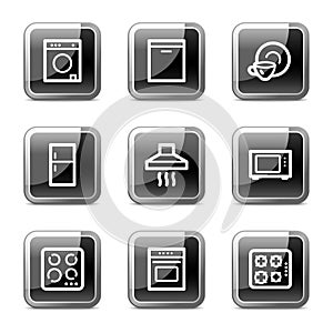 Home appliances web icons, glossy buttons series