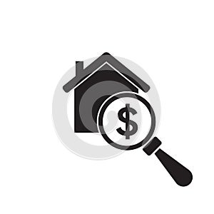 Home appraisal icon. Real estate clipart isolated on white background