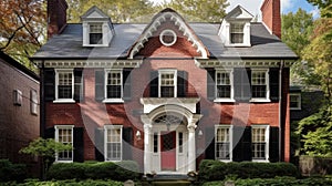 Home architecture design in Art Deco Style with Circular driveway