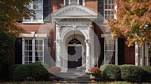 Home architecture design in Art Deco Style with Circular driveway