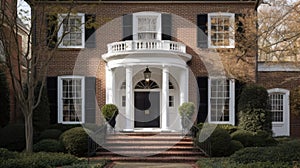 Home architecture design in Art Deco Style with Circular driveway