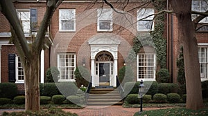 Home architecture design in Art Deco Style with Circular driveway