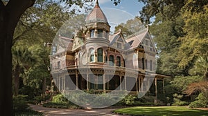 Home architecture design in Gothic Revival Style with Pointed arches