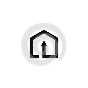 home arrow logo vector iconn illustration