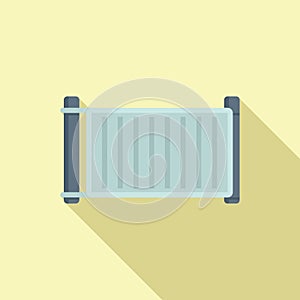 Home automatic door icon flat vector. House gate