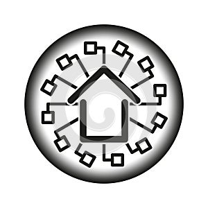 Home automation concept. Smart technology icon. Digital network. Modern graphic element. Vector illustration. EPS 10.