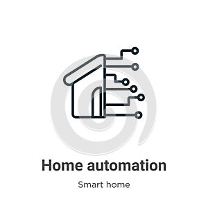 Home automation outline vector icon. Thin line black home automation icon, flat vector simple element illustration from editable