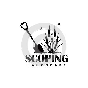 Home backyard landscaping farm logo design