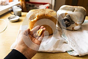 Home Baked Bread. .Freshly made white bread