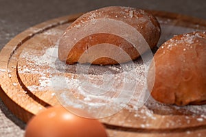 home-baked close-up on a cutting board