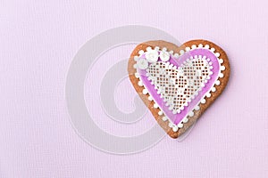 Home-baked and decorated heart shaped cookie