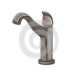home bathroom faucet cartoon vector illustration