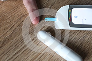 Blood sugar testing machine in the home for diabetes