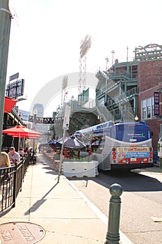 FENWAY PARK, Boston, Ma, bus on landsdown st, game time