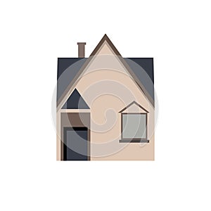 Home building in flat design style, cartoon house vector illustration