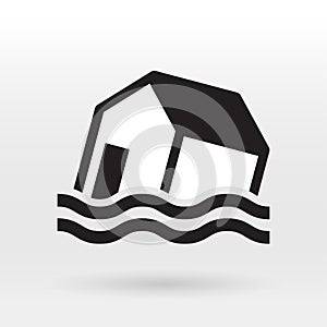 Home building flooding icon