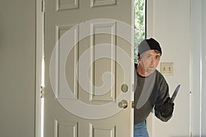 Home burglary with a knife photo