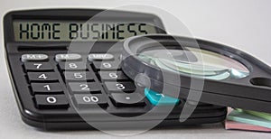 Home business text on calculator