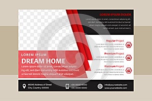 Home Business vector design elements for graphic layout of horizontal flyer.