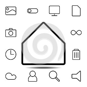 home button icon. Simple thin line, outline vector element of minimalistic, web icons set for UI and UX, website or mobile