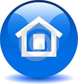 Home button web icon blue
