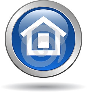 Home button web icon blue