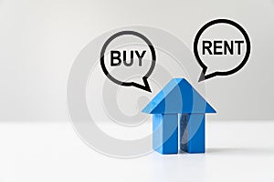 Home with buy or rent words