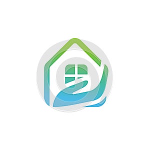 Home care cleaning service logo idea