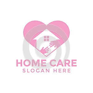 Home care love logo icon design template