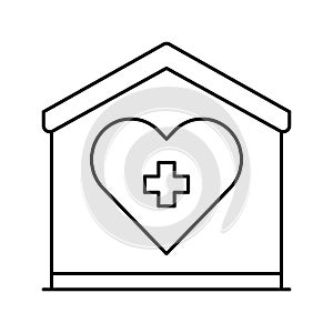 home care service line icon vector illustration